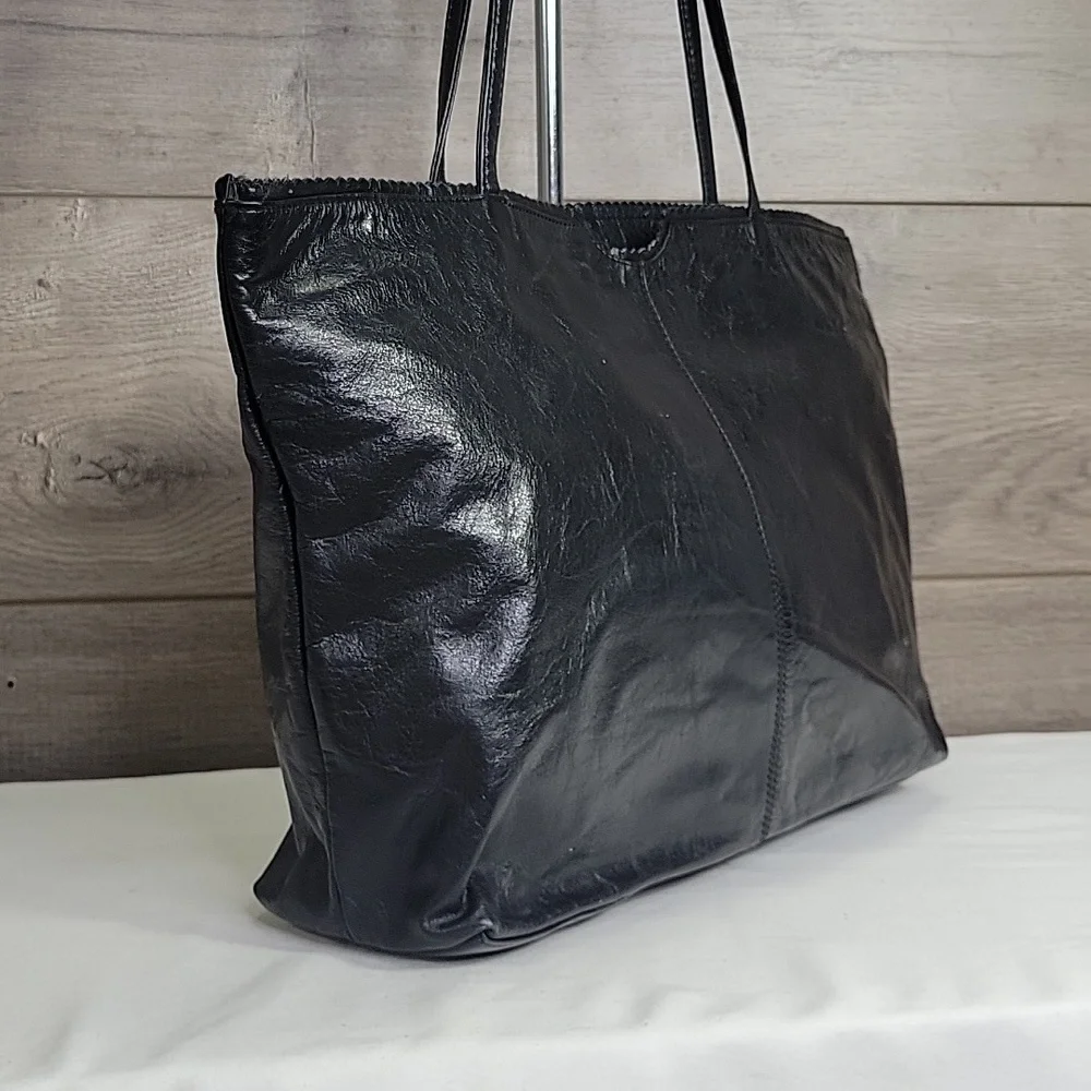 Latico NJ USA for Anthropologie Black Leather Tote Bag